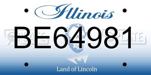 BE64981 Illinois License Plate