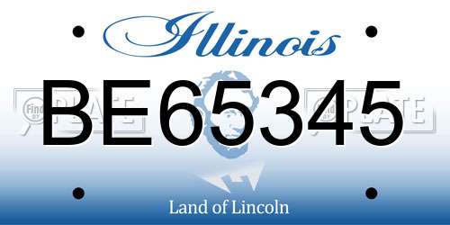 BE65345 Illinois License Plate