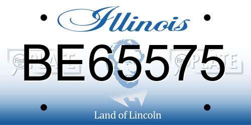 BE65575 Illinois License Plate
