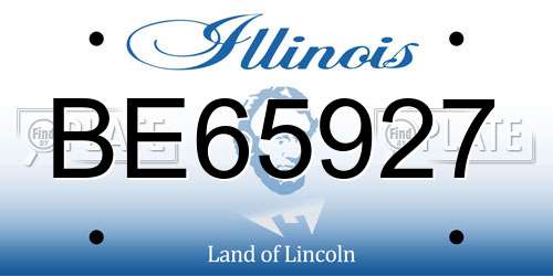BE65927 Illinois License Plate