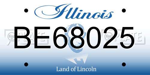 BE68025 Illinois License Plate