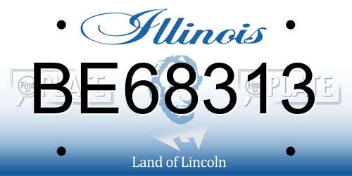 BE68313 Illinois License Plate