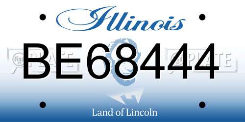 BE68444 Illinois License Plate