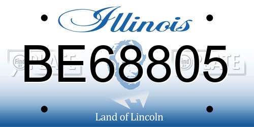 BE68805 Illinois License Plate
