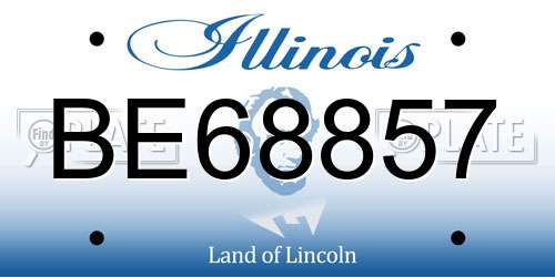 BE68857 Illinois License Plate