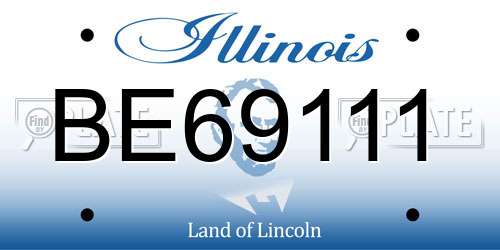 BE69111 Illinois License Plate