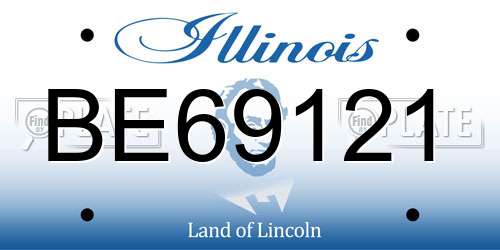 BE69121 Illinois License Plate