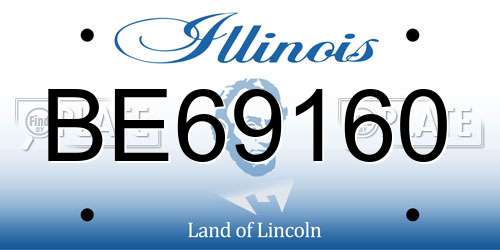 BE69160 Illinois License Plate