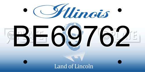 BE69762 Illinois License Plate