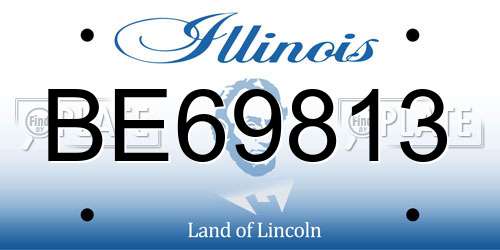 BE69813 Illinois License Plate