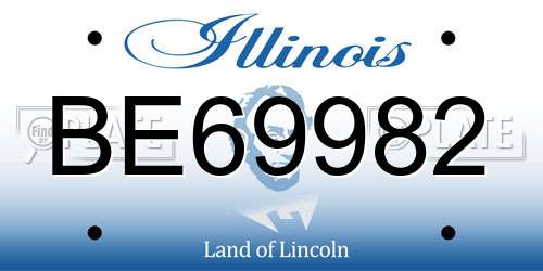 BE69982 Illinois License Plate