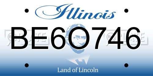 BE6O746 Illinois License Plate