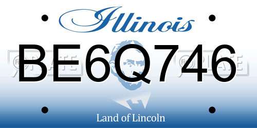 BE6Q746 Illinois License Plate