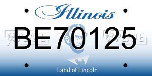 BE70125 Illinois License Plate