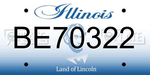 BE70322 Illinois License Plate