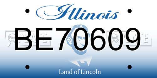 BE70609 Illinois License Plate