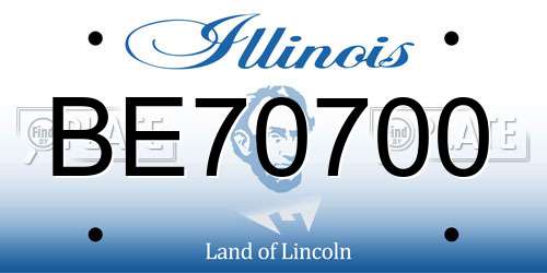 BE70700 Illinois License Plate