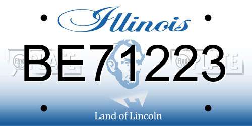 BE71223 Illinois License Plate