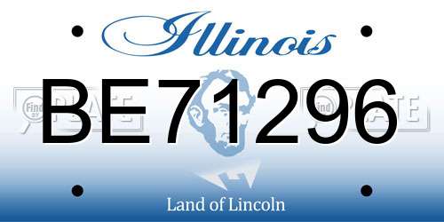 BE71296 Illinois License Plate