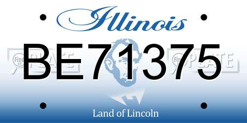 BE71375 Illinois License Plate