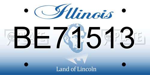 BE71513 Illinois License Plate