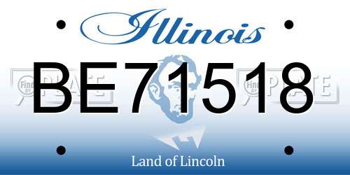 BE71518 Illinois License Plate