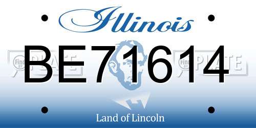 BE71614 Illinois License Plate