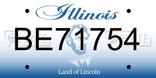 BE71754 Illinois License Plate