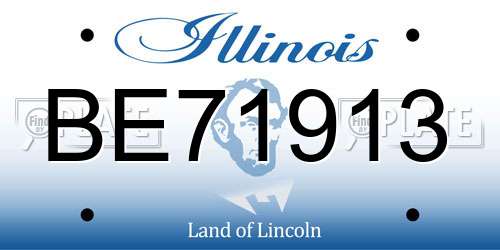 BE71913 Illinois License Plate