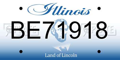 BE71918 Illinois License Plate