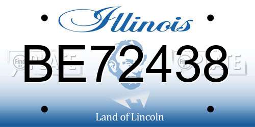BE72438 Illinois License Plate