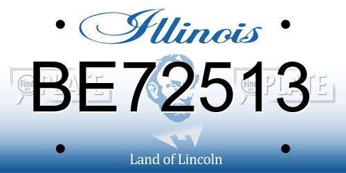 BE72513 Illinois License Plate
