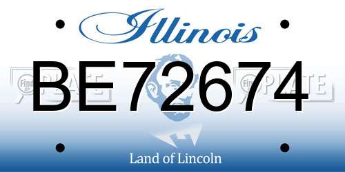 BE72674 Illinois License Plate