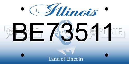 BE73511 Illinois License Plate