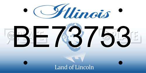 BE73753 Illinois License Plate