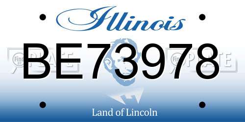 BE73978 Illinois License Plate