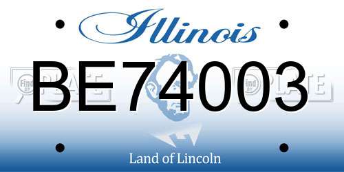 BE74003 Illinois License Plate