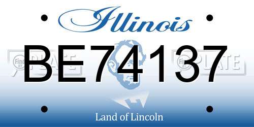 BE74137 Illinois License Plate