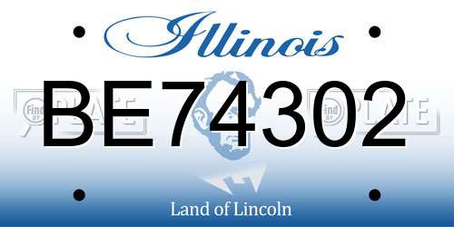 BE74302 Illinois License Plate