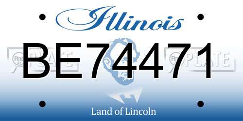 BE74471 Illinois License Plate