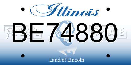 BE74880 Illinois License Plate
