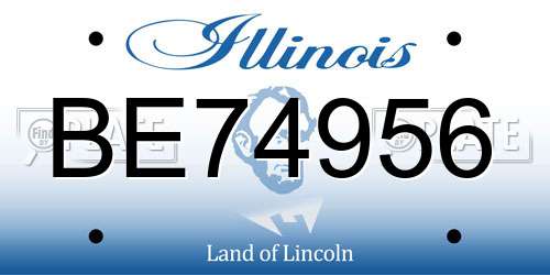 BE74956 Illinois License Plate
