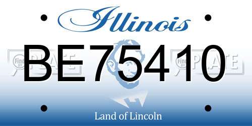 BE75410 Illinois License Plate
