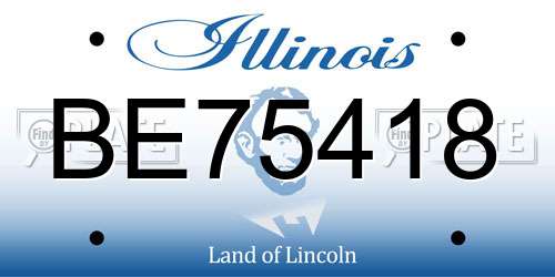 BE75418 Illinois License Plate