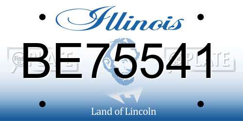 BE75541 Illinois License Plate