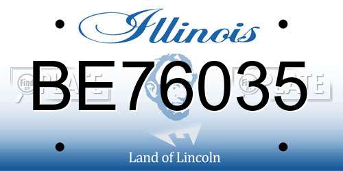 BE76035 Illinois License Plate