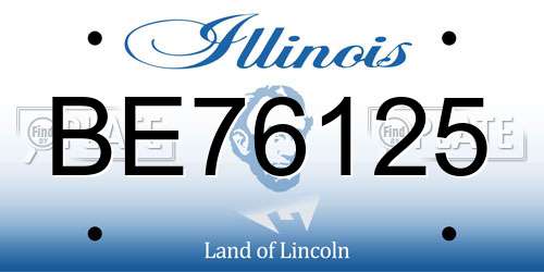BE76125 Illinois License Plate