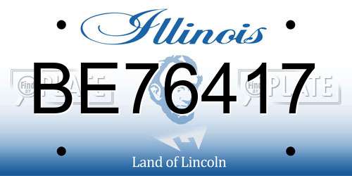 BE76417 Illinois License Plate