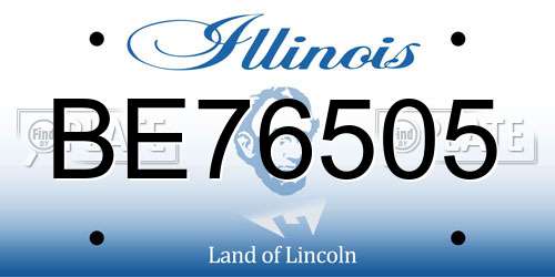BE76505 Illinois License Plate
