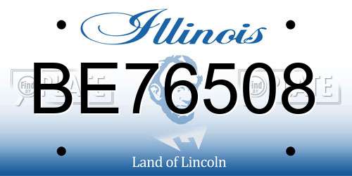 BE76508 Illinois License Plate